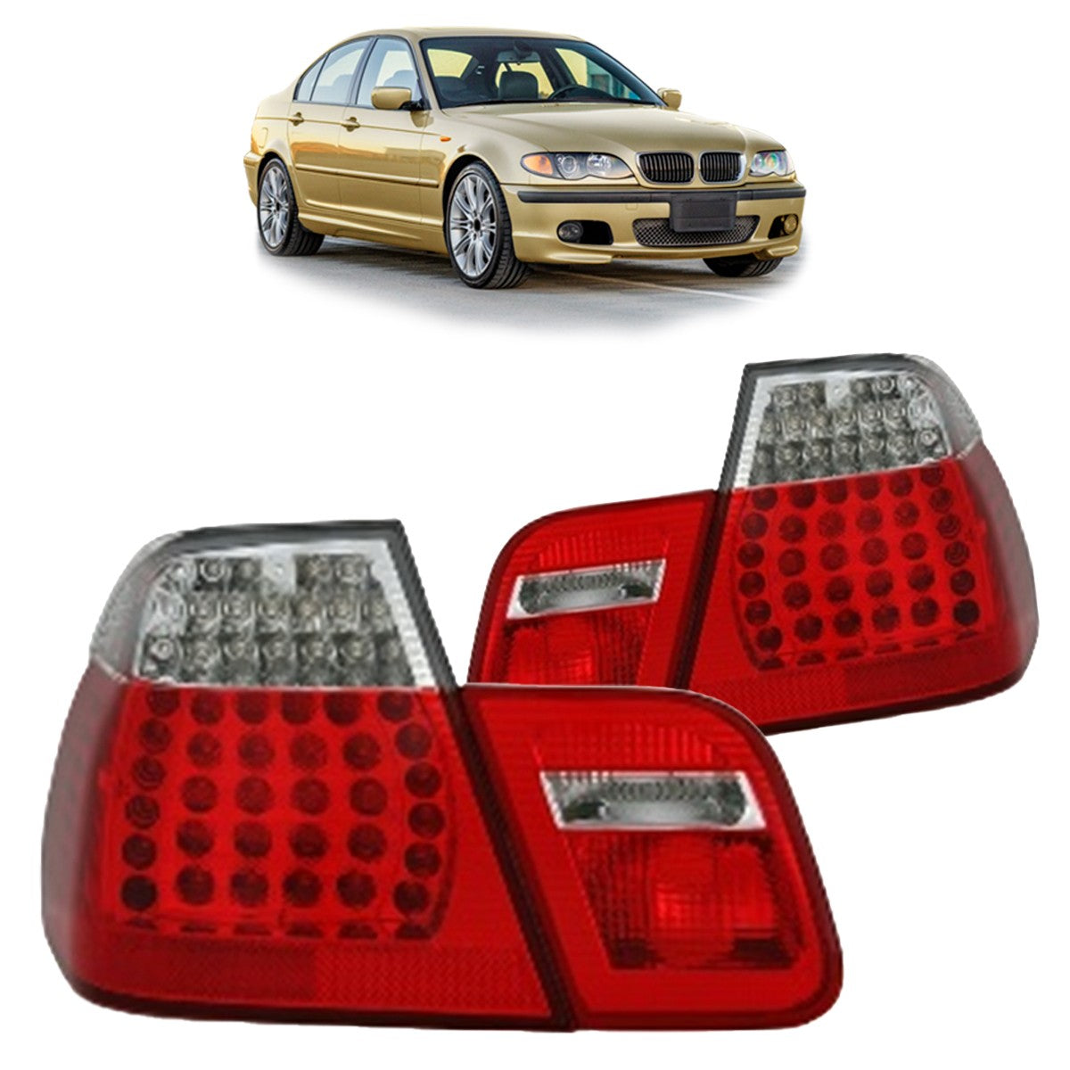 LED Rücklichter Rot Klar passend für BMW 3er E46 Limousine 2001-2005