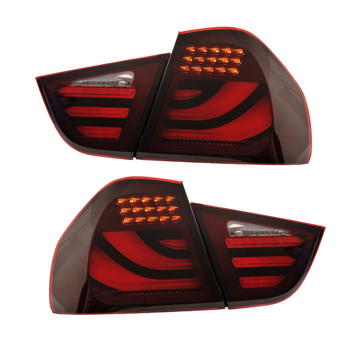 LED BAR Rot Smoke Rücklichter passend für BMW 3er E90 Limousine 2008-2011