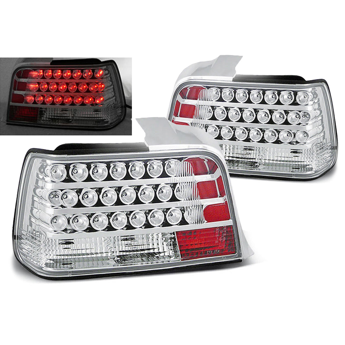 LED Rücklichter Chrom passend für BMW E36 12.90-08.99 Limousine