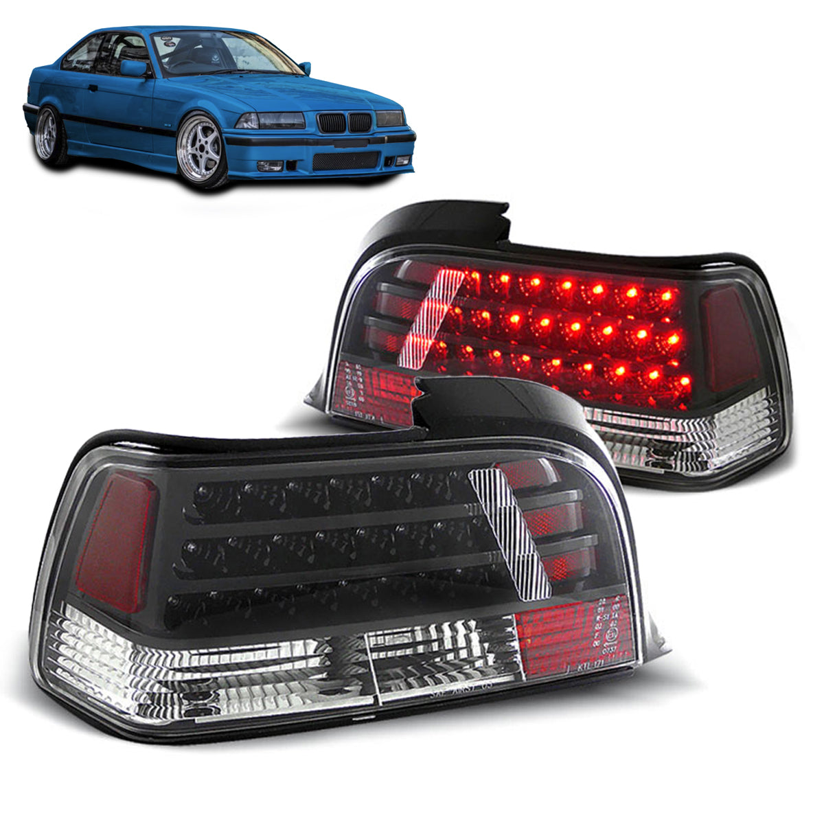 LED Rücklichter Schwarz passend für BMW E36 12.90-08.99 Coupé