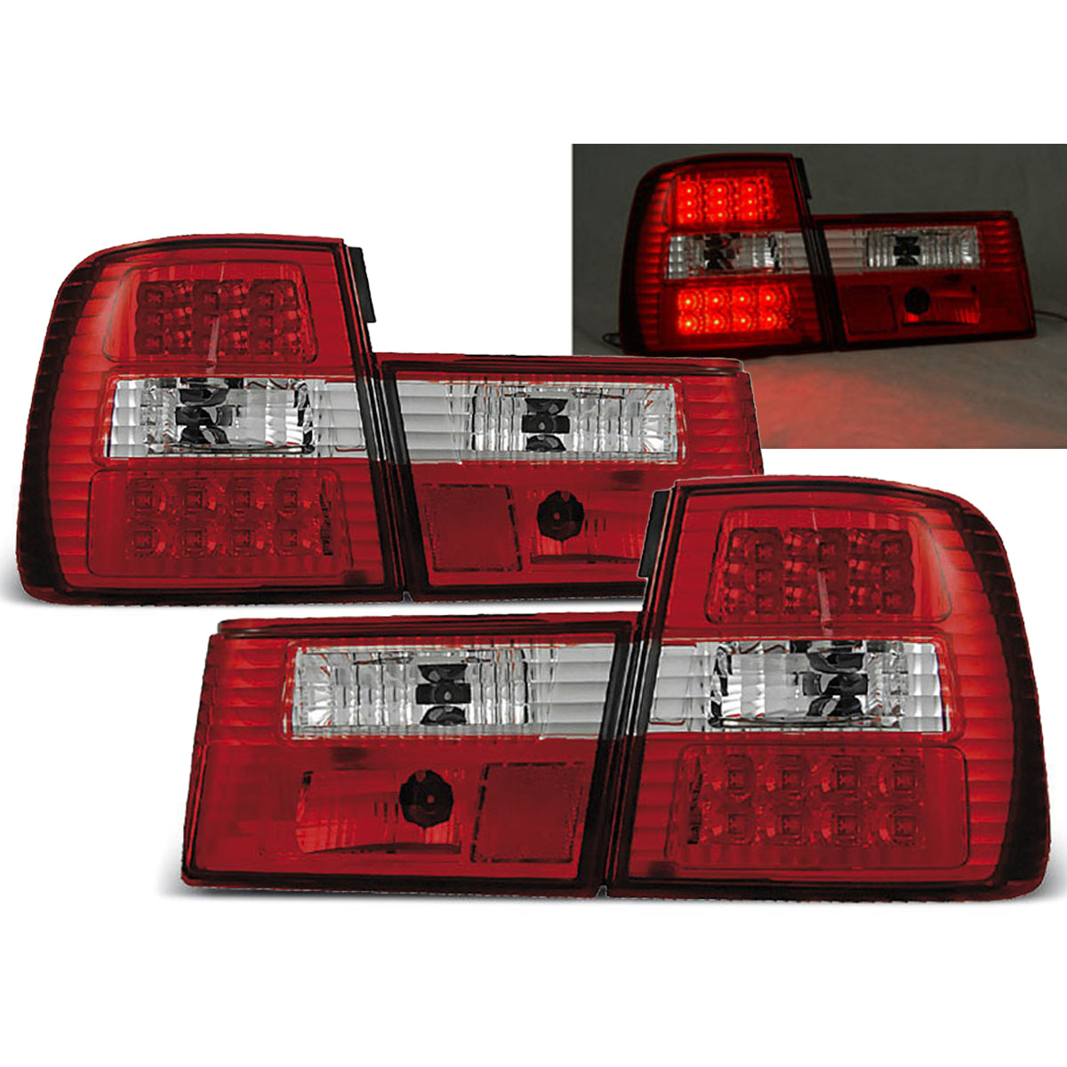 LED Rücklichter Rot Weiß passend für BMW E34 02.88-12.95 Limousine