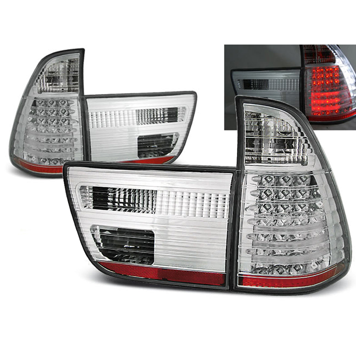 LED Rücklichter Chrom passend für BMW X5 E53 09.99-10.03