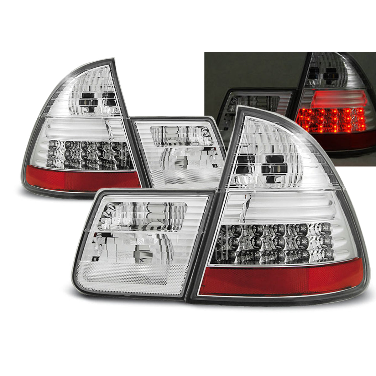 LED Rücklichter Chrom passend für BMW E46 99-05 Touring