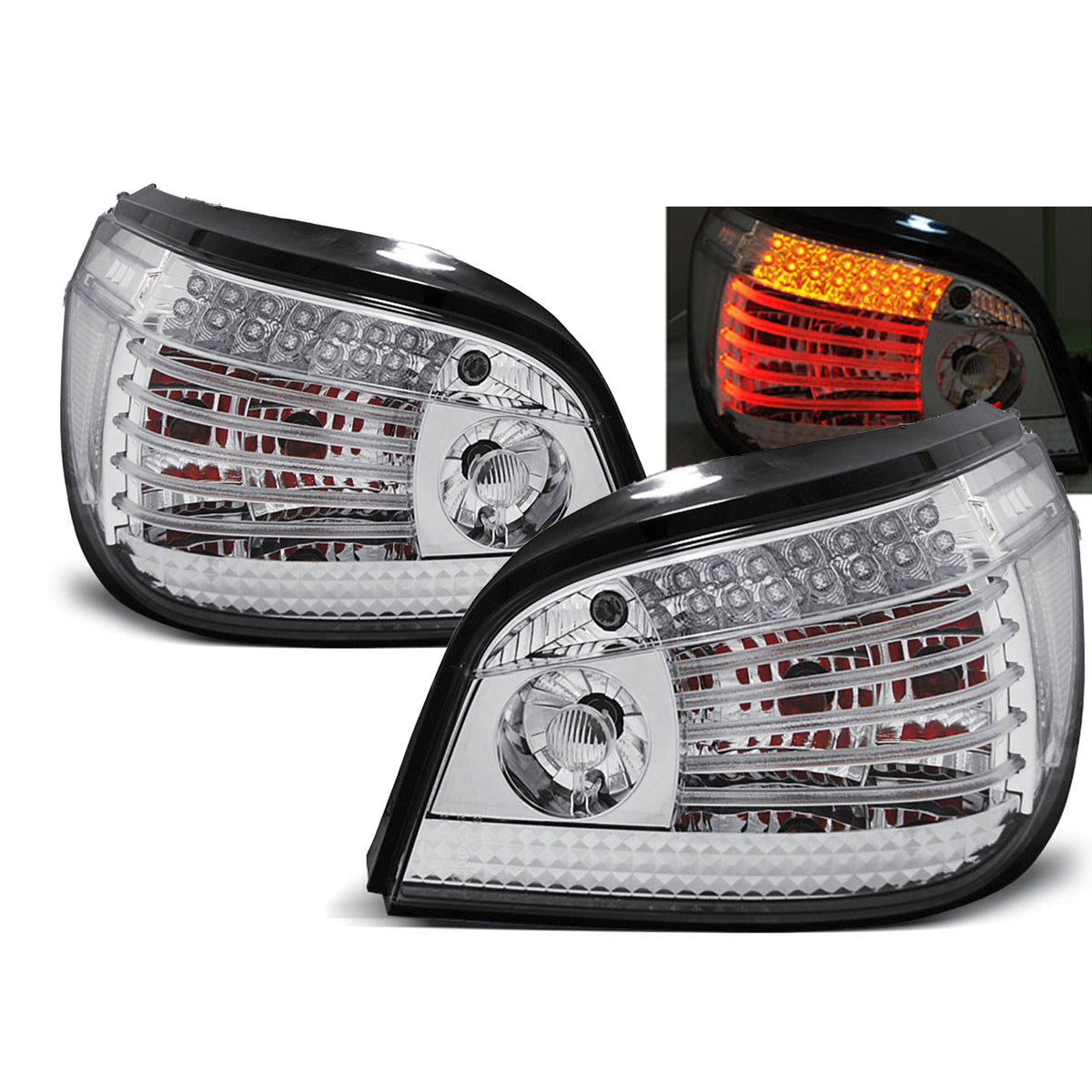 LED Rücklichter Chrom passend für BMW E60 07.03-07