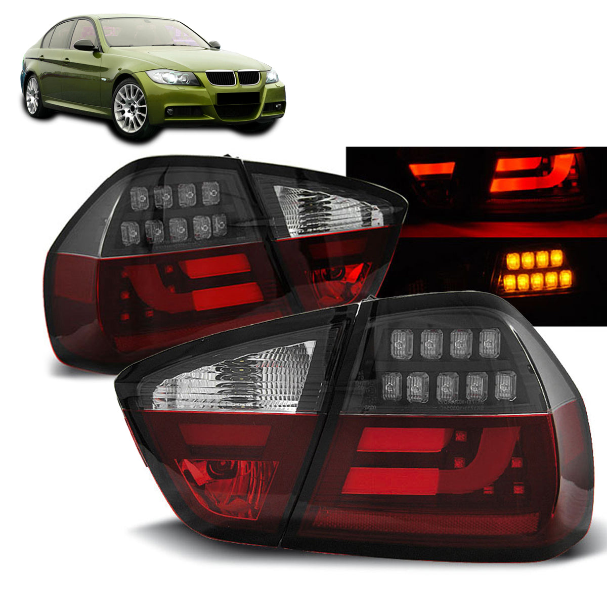 LED Leiste Rücklichter Rot Weiß Schwarz passend für BMW E90 03.05-08.08