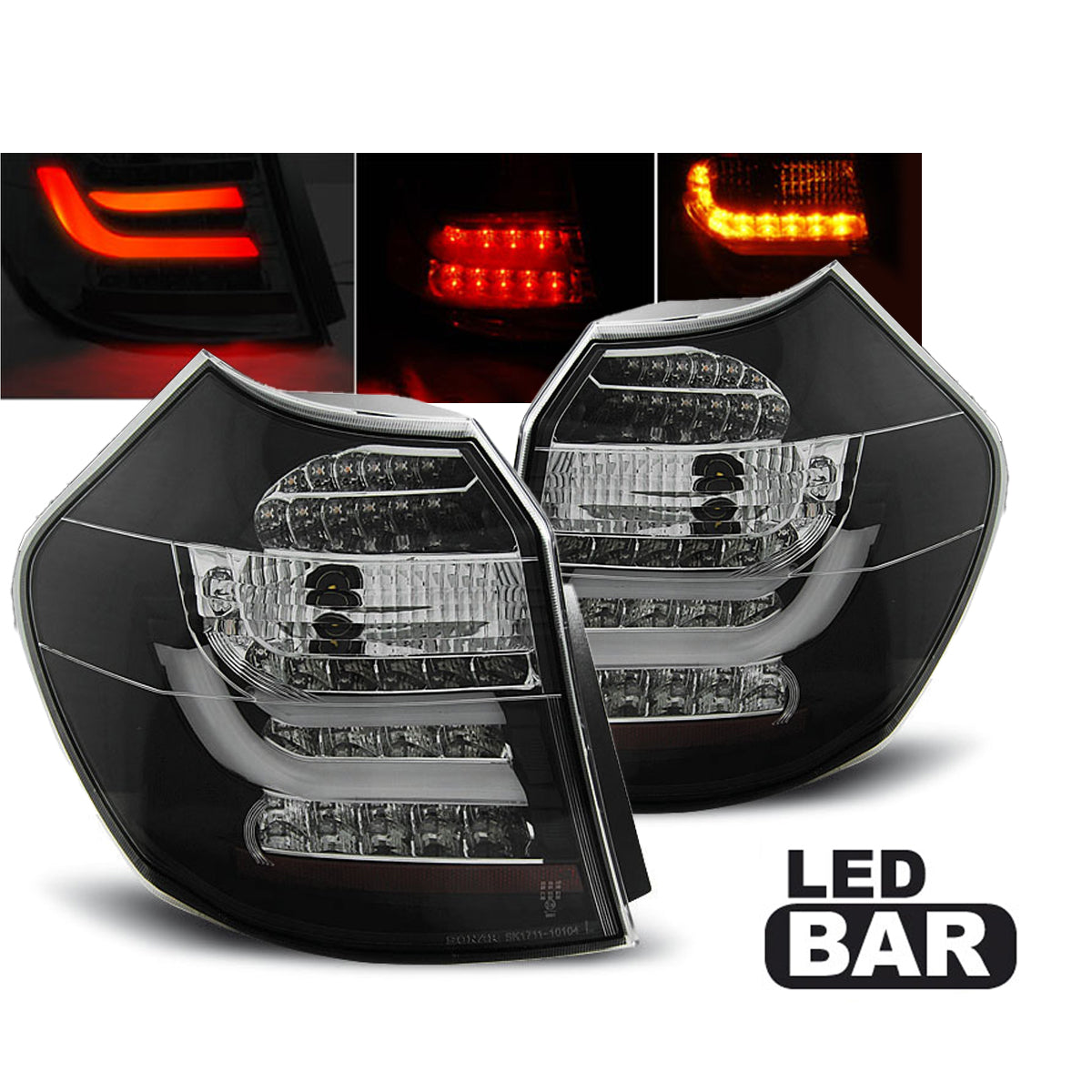 LED Leiste Rücklichter Schwarz passend für BMW E87 04-08.07