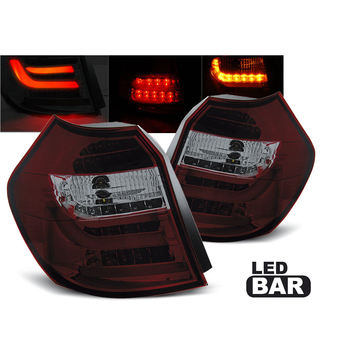 LED Leiste Rücklichter Rot Rauch passend für BMW E87/E81 09.07-11 LCI