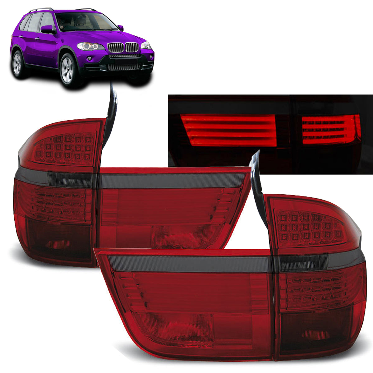 LED Rücklichter Rot Rauch passend für BMW X5 E70 03.07-05.10