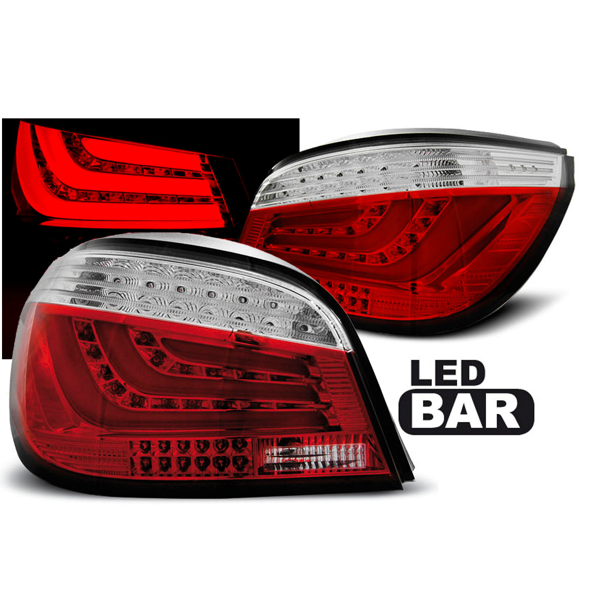LED Leisten Rücklichter Rot Weiß passend für BMW E60 07.03-02.07
