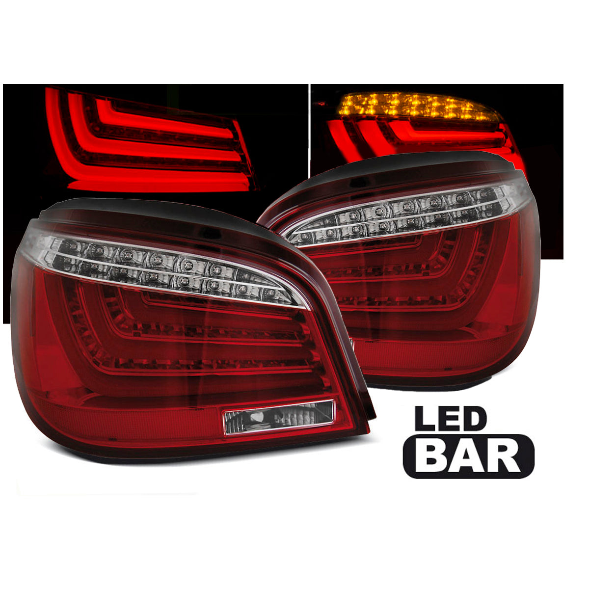 LED BAR Rücklichter Rot Weiß passend für BMW E60 07.03-02.07
