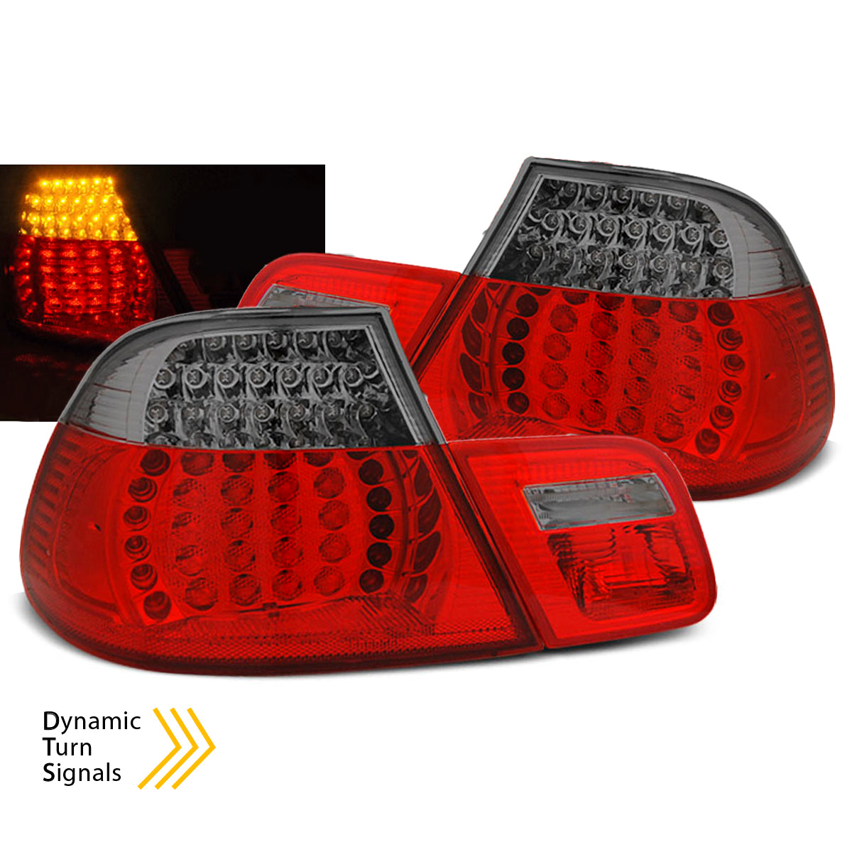 LED Rücklichter Rot Rauch SEQ passend für BMW E46 04.99-03.03 Coupé