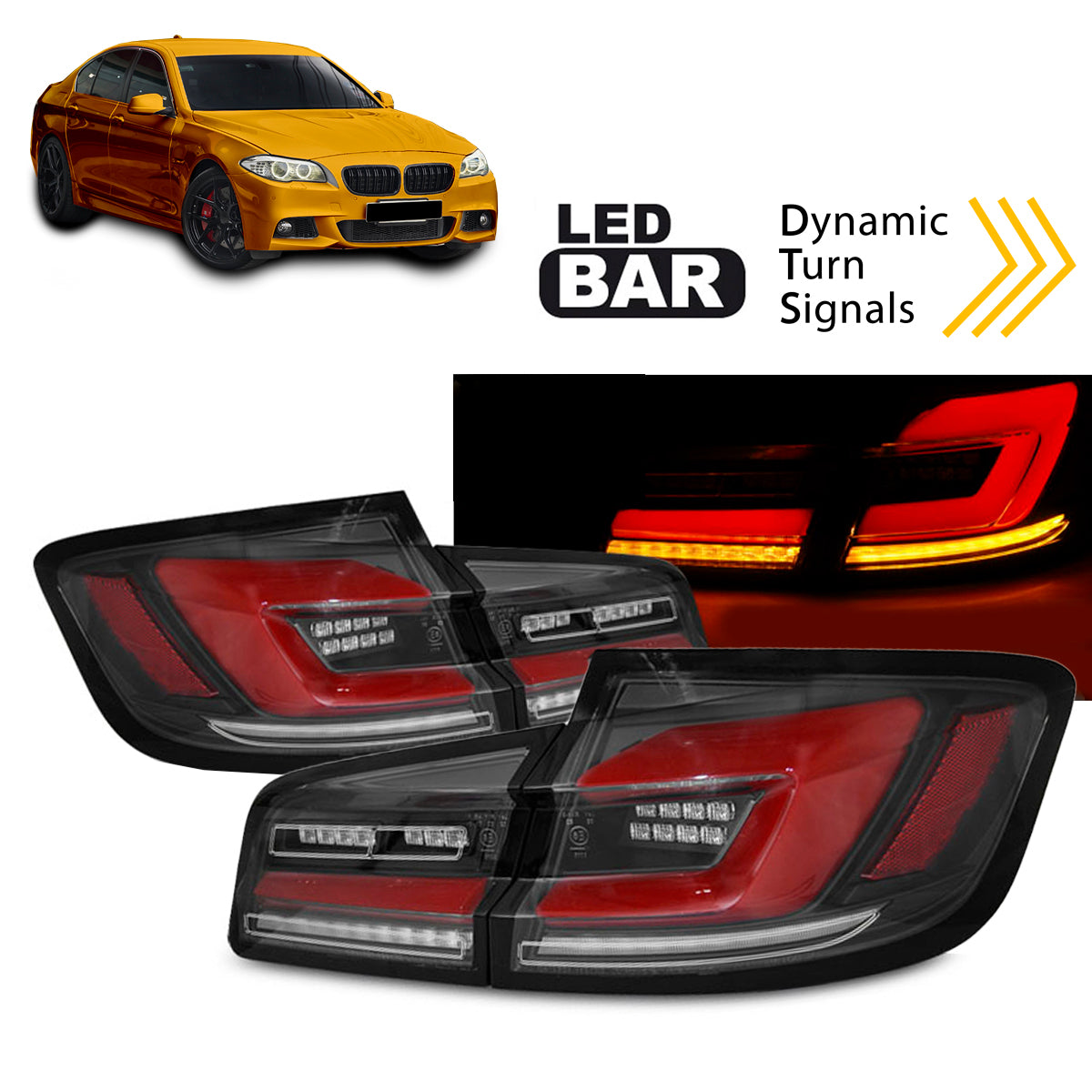 LED-BAR SEQ Rücklichter Schwarz passend für BMW F10 10-16