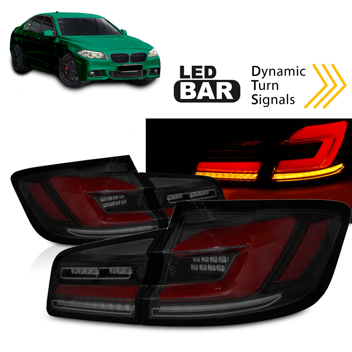 LED-BAR SEQ Rücklichter Rauch Schwarz passend für BMW F10 10-16
