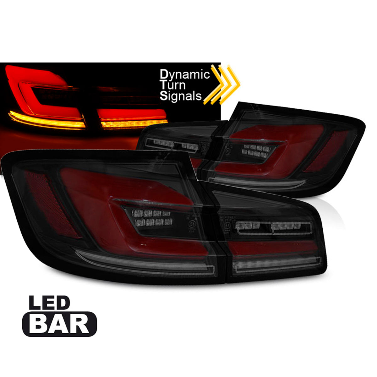 LED-BAR SEQ Rücklichter Rauch Schwarz passend für BMW F10 10-16