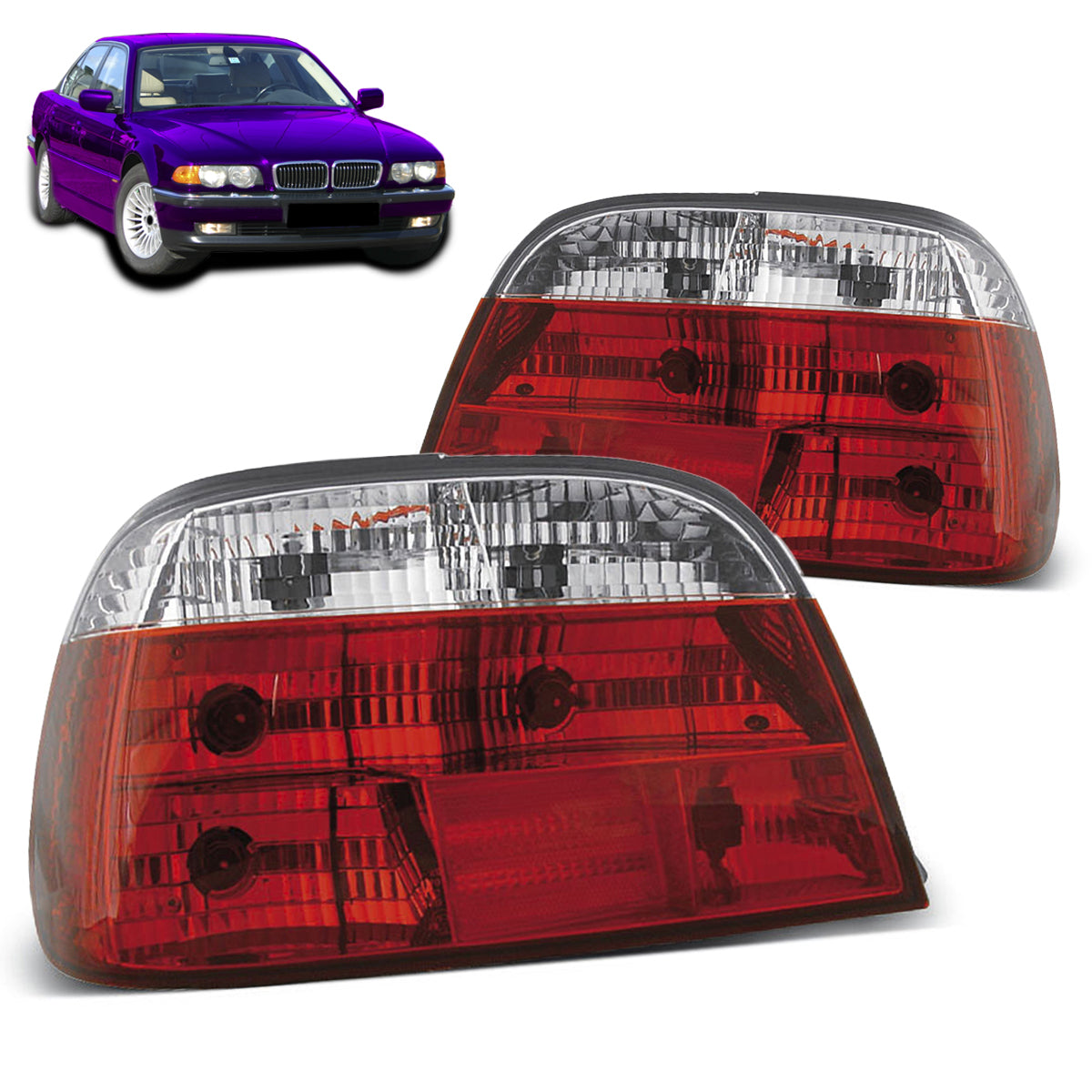 Rücklichter Rot Weiß passend für BMW E38 06.94-07.01
