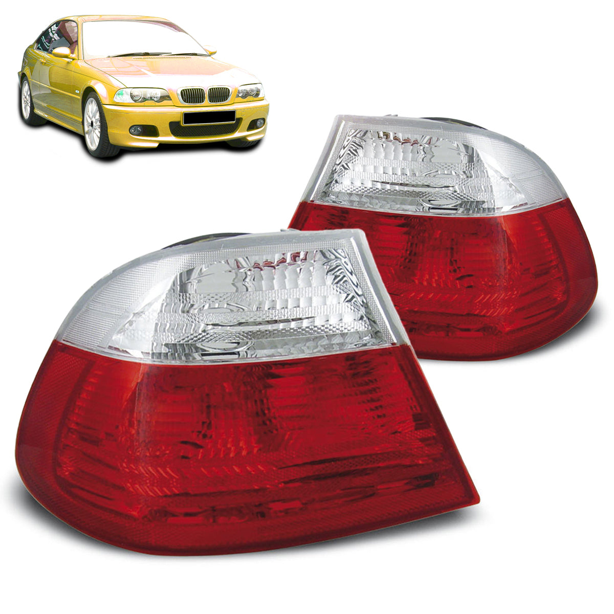 Rücklichter Rot Weiß passend für BMW E46 04.99-03.03 Coupé