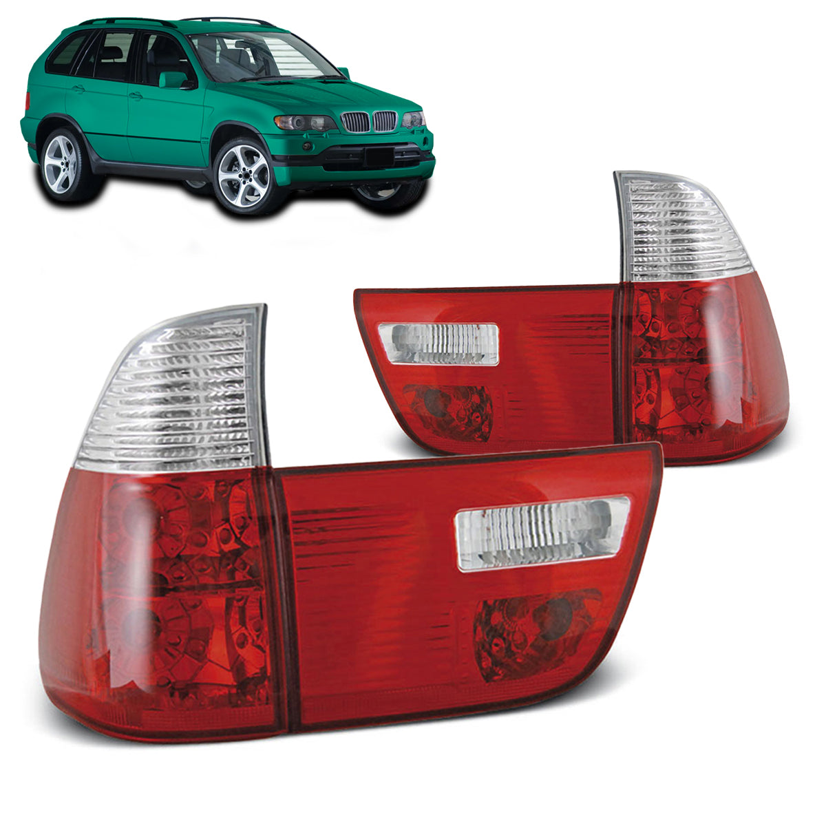 Rücklichter Rot Weiß passend für BMW X5 E53 09.99-06