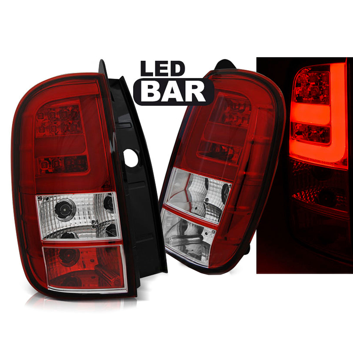 Rücklichter Dacia Duster 04.10- LED-BAR Rot Weiß