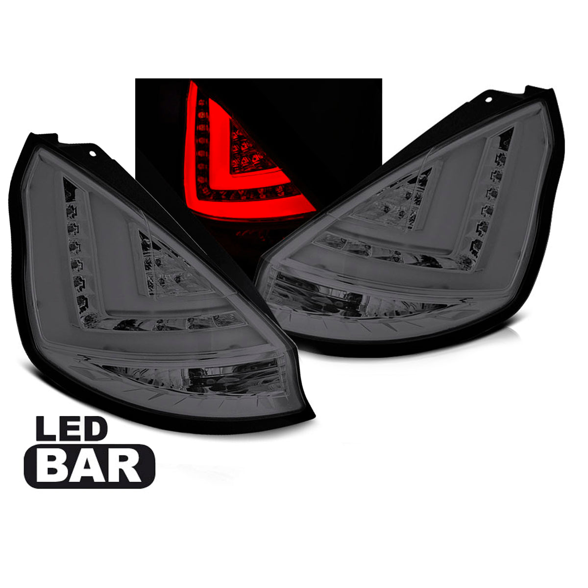 Rücklichter passend für Ford Fiesta MK7 12-16 HB Smoke LED Bar