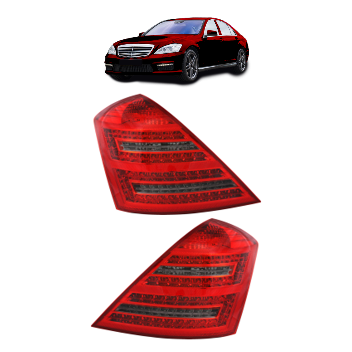 LED Rot Rauch Rücklichter passend für Mercedes S-Klasse W221 2007-2010