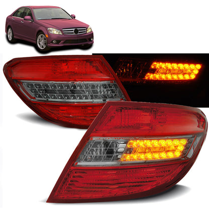 LED Rücklichter Rot Rauch passend für Mercedes C-Klasse W204 Limousine 07-10