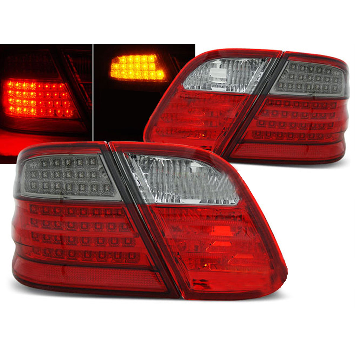 LED Rücklichter Rot Rauch passend für Mercedes CLK W208 03.97-04.02