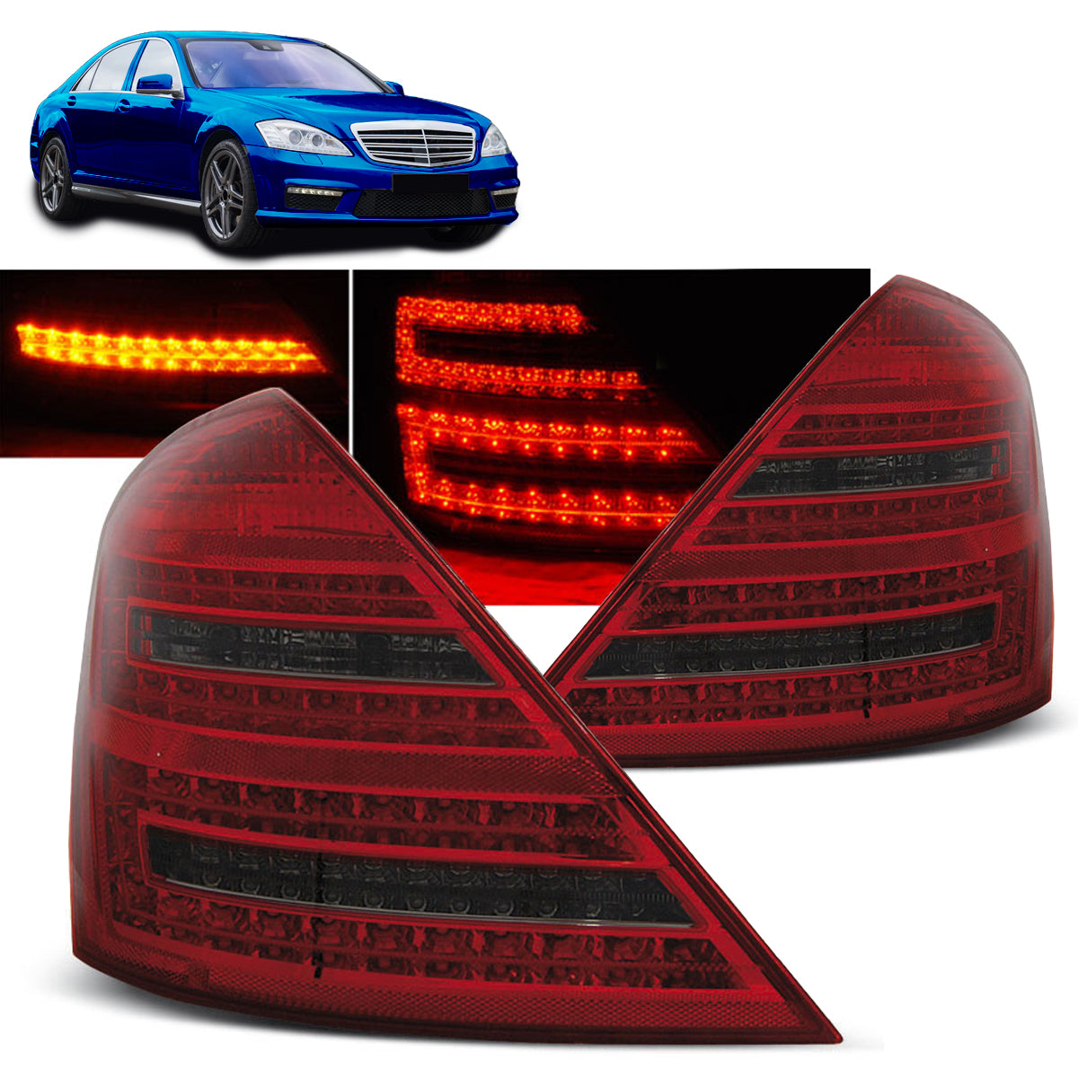 LED Rücklichter Rot Rauch passend für Mercedes W221 S-Klasse 05-09