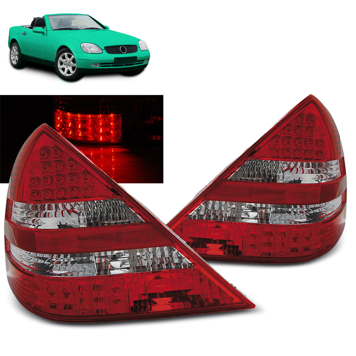 LED Rücklichter Rot Weiß passend für Mercedes R170 SLK 04.96-04