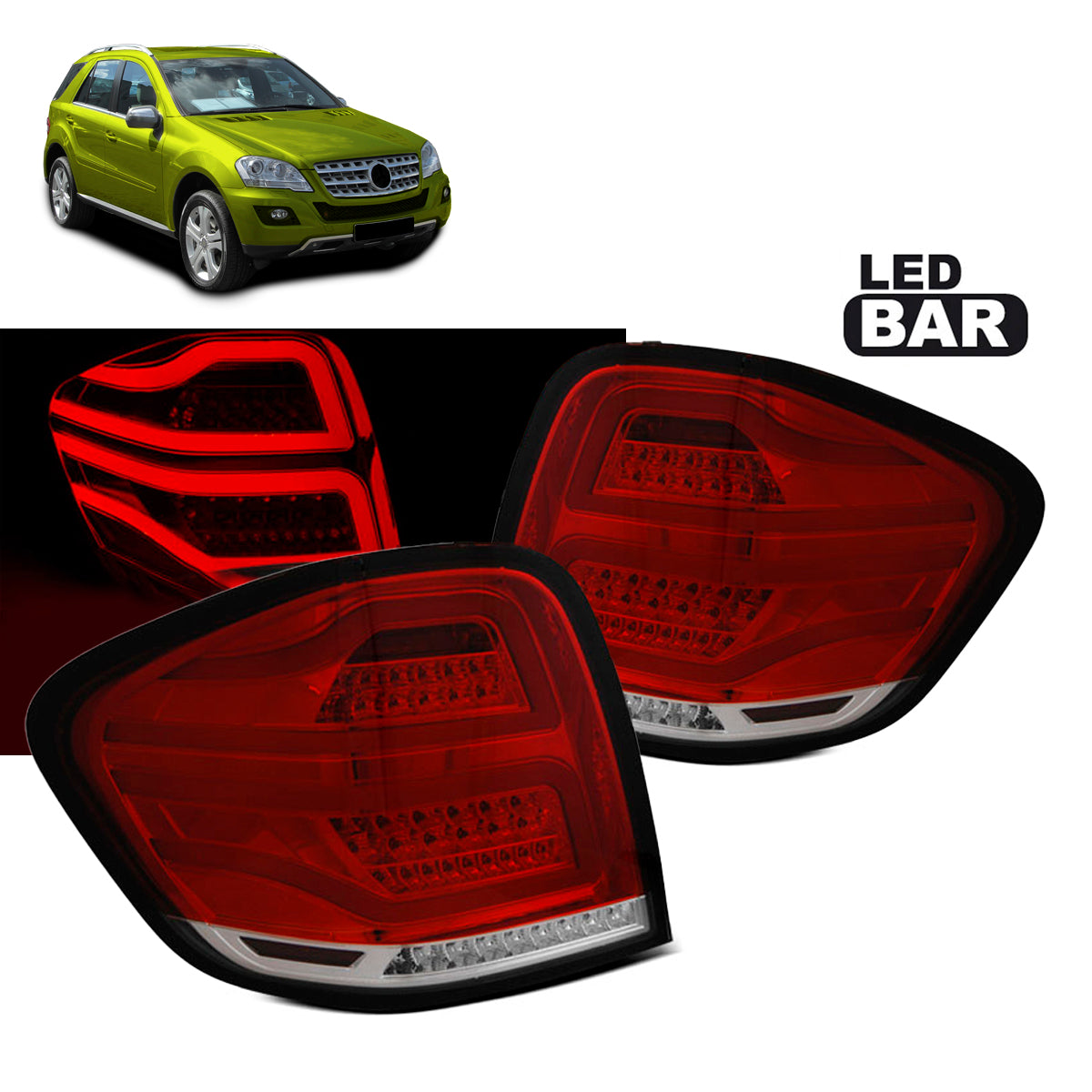 LED BAR Rücklichter Rot Weiß passend für Mercedes M-Klasse W164 09-11