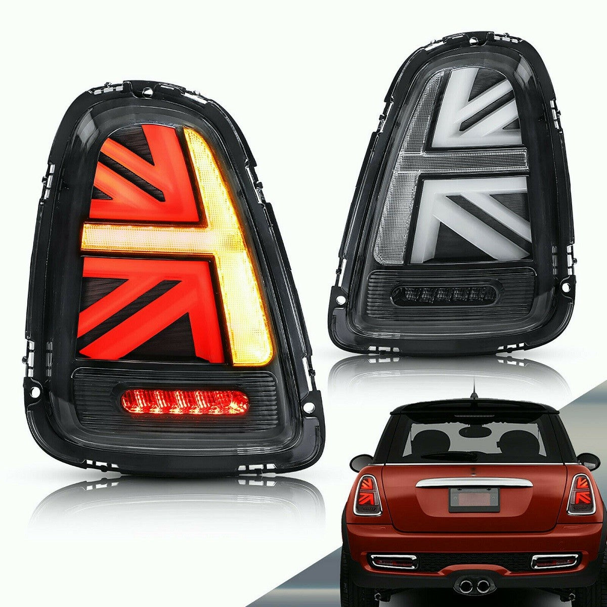 LED Rauch Union Jack Rücklichter passend für MINI Hatchback/Cabrio 2006-2014