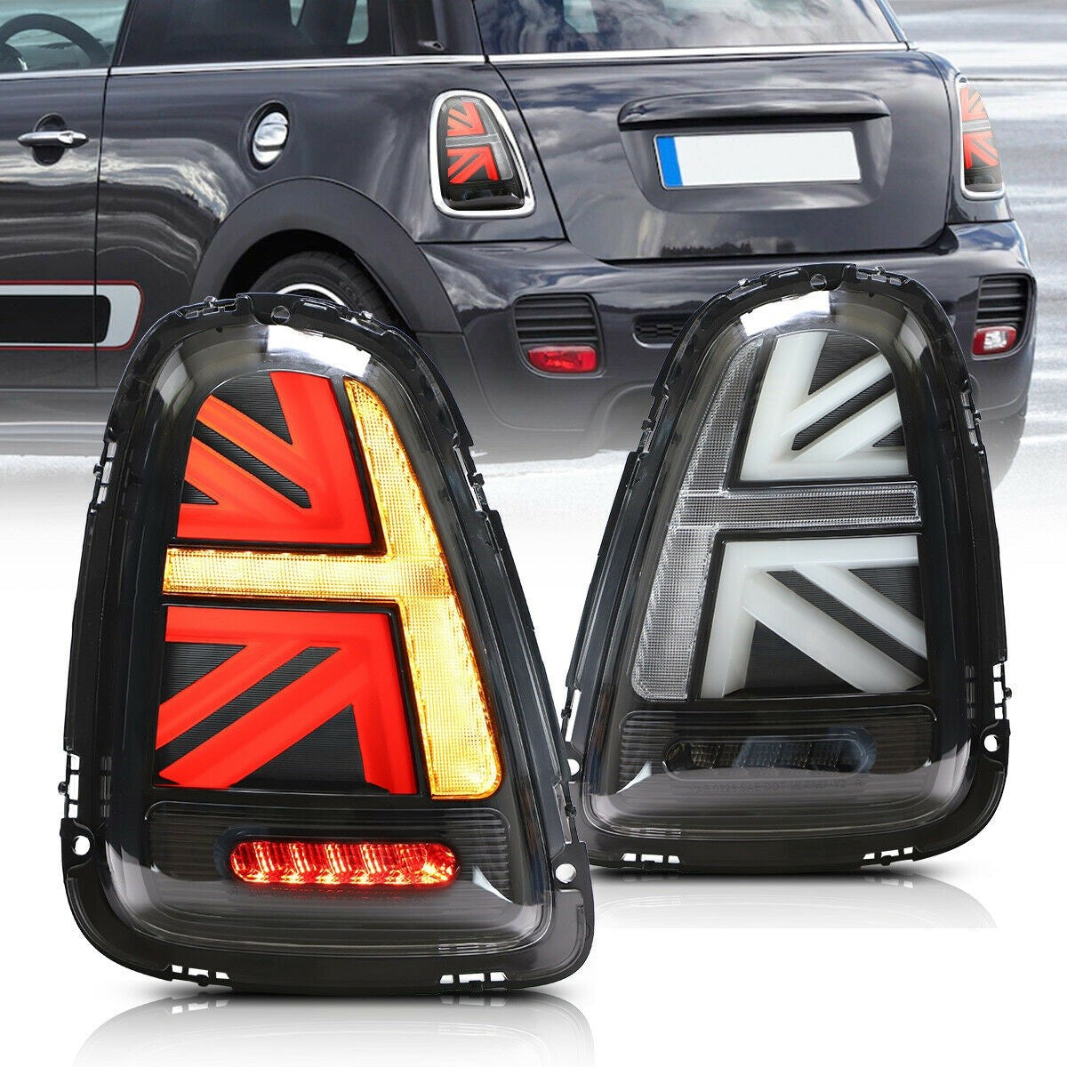 LED Rauch Union Jack Rücklichter passend für MINI Hatchback/Cabrio 2006-2014