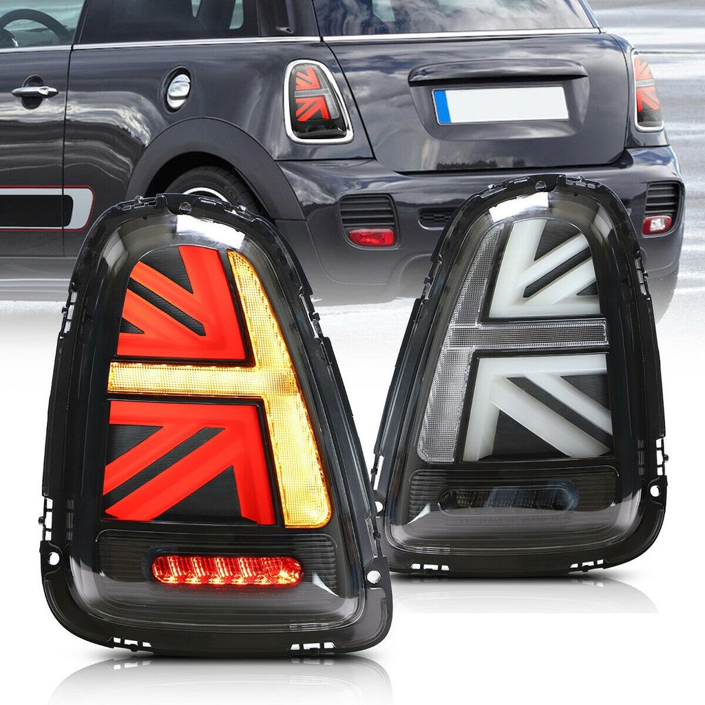 Heckleuchten LED Smoke passend für MINI (R56) Schrägheck Cabrio 2006-2013 Union Jack Stil