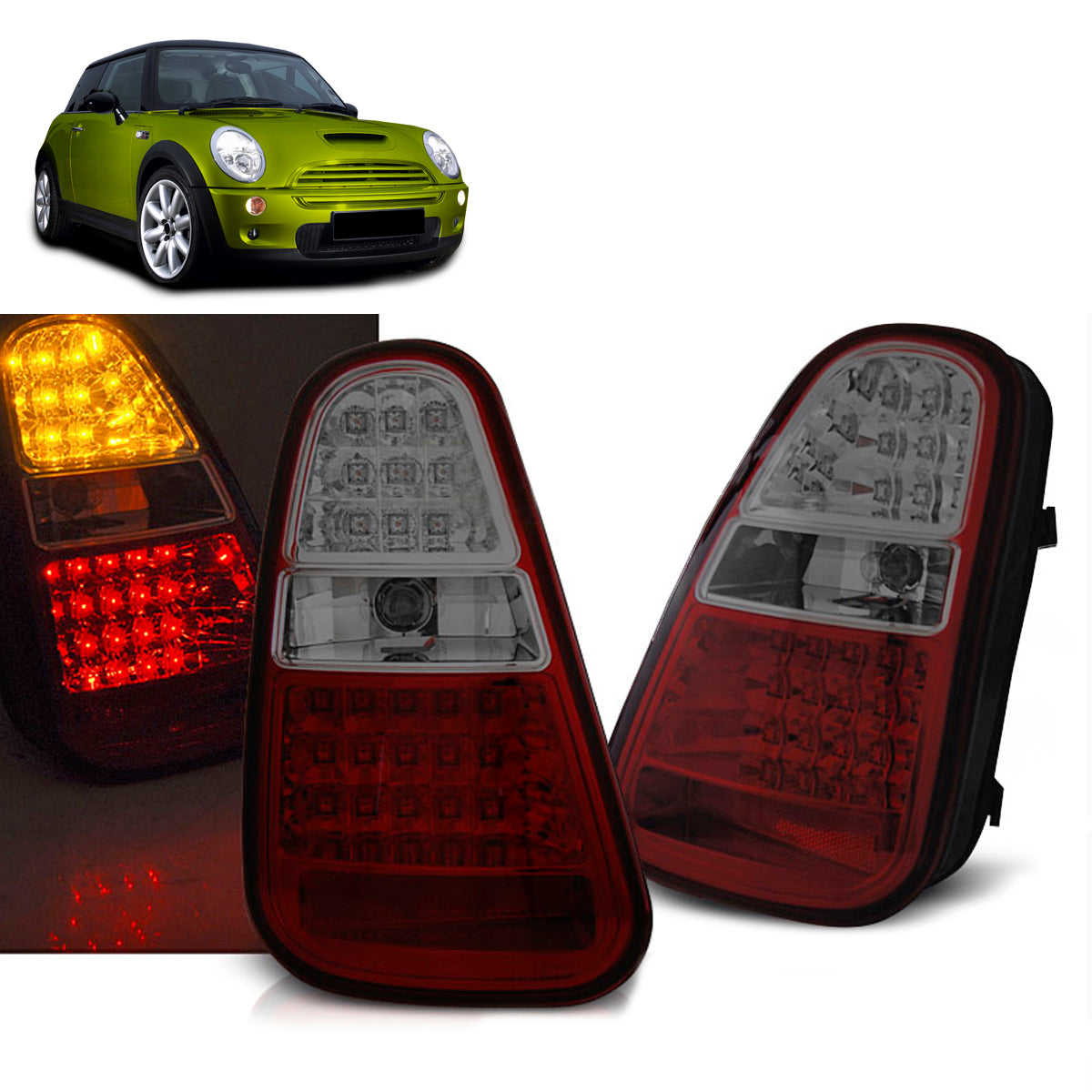 Rücklichter passend für MINI Cooper R50 /R52 /R53 04-06 Rot Smoke LED