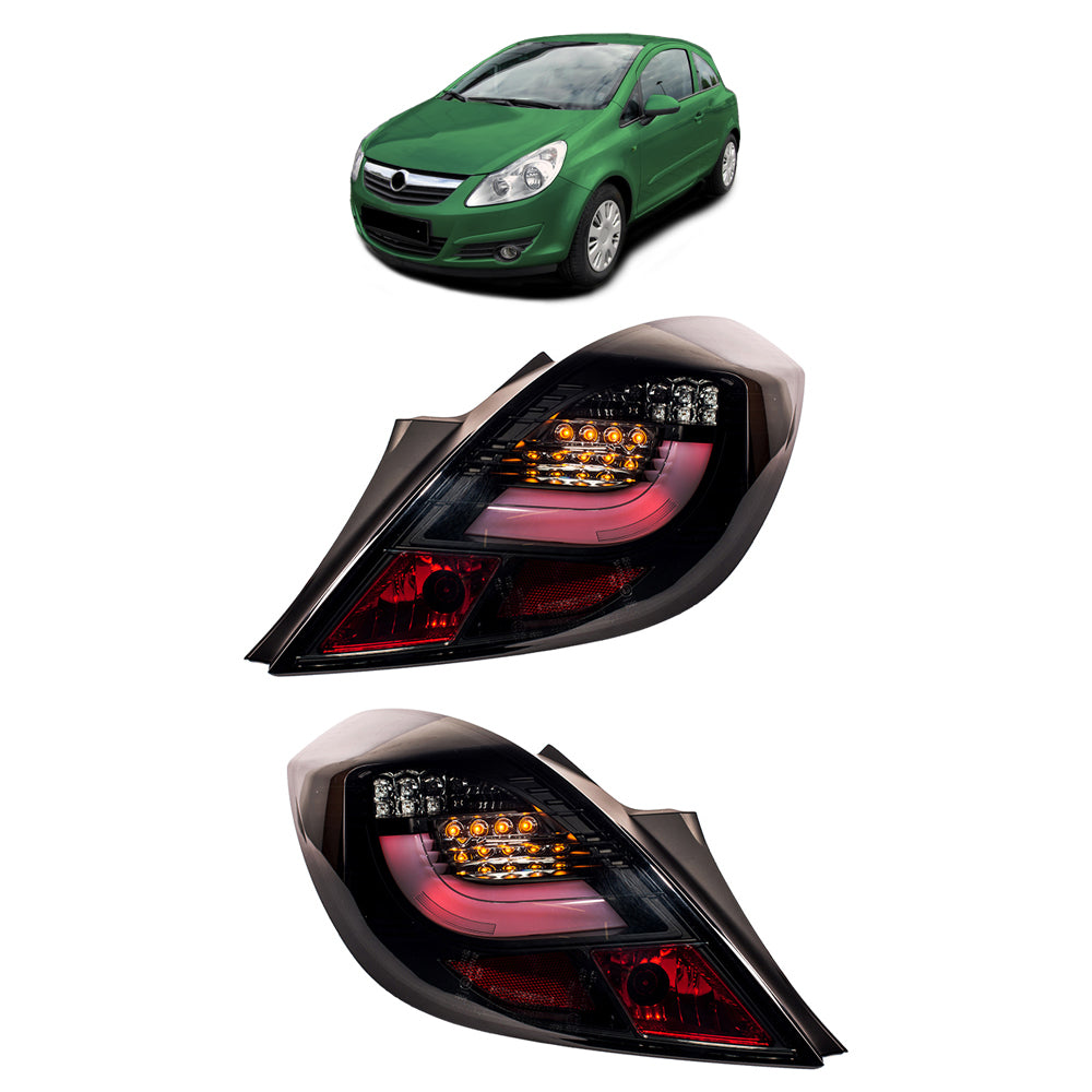 Heckleuchten LED Schwarz Smoke passend für OPEL CORSA D (S07) 2006-2014