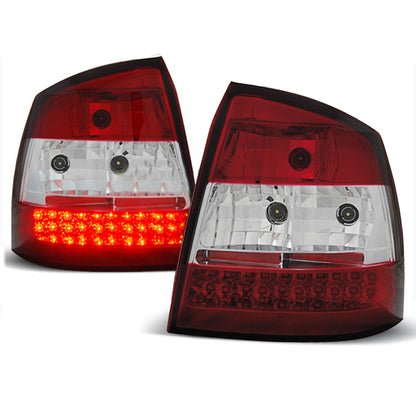 Rücklichter passend für Opel Astra G 09.97-02.04 Rot Weiß LED