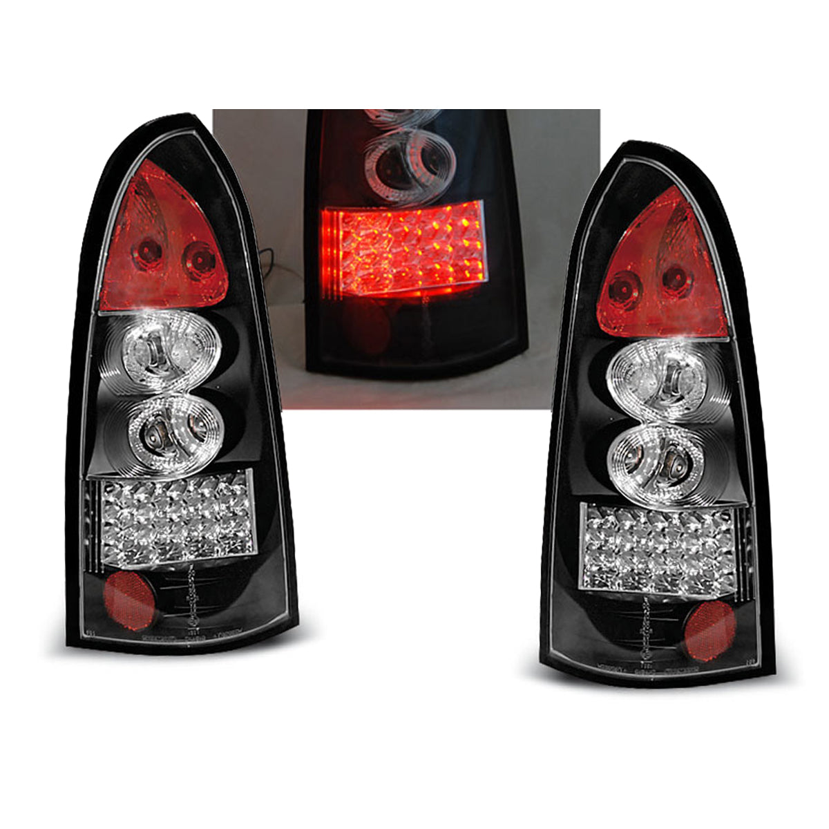 Rücklichter passend für Opel Astra G 09.97-02.04 Kombi Schwarz LED