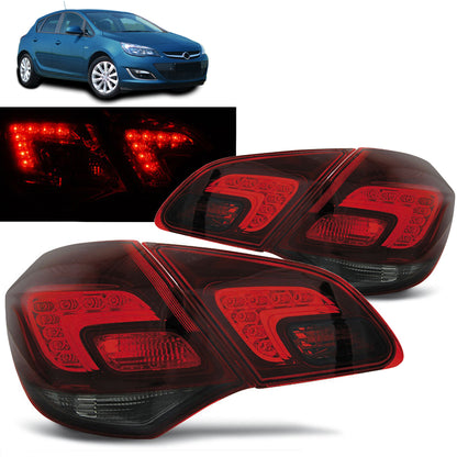 Rücklichter passend für Opel Astra J 10-15 Hatchback Rot Smoke LED