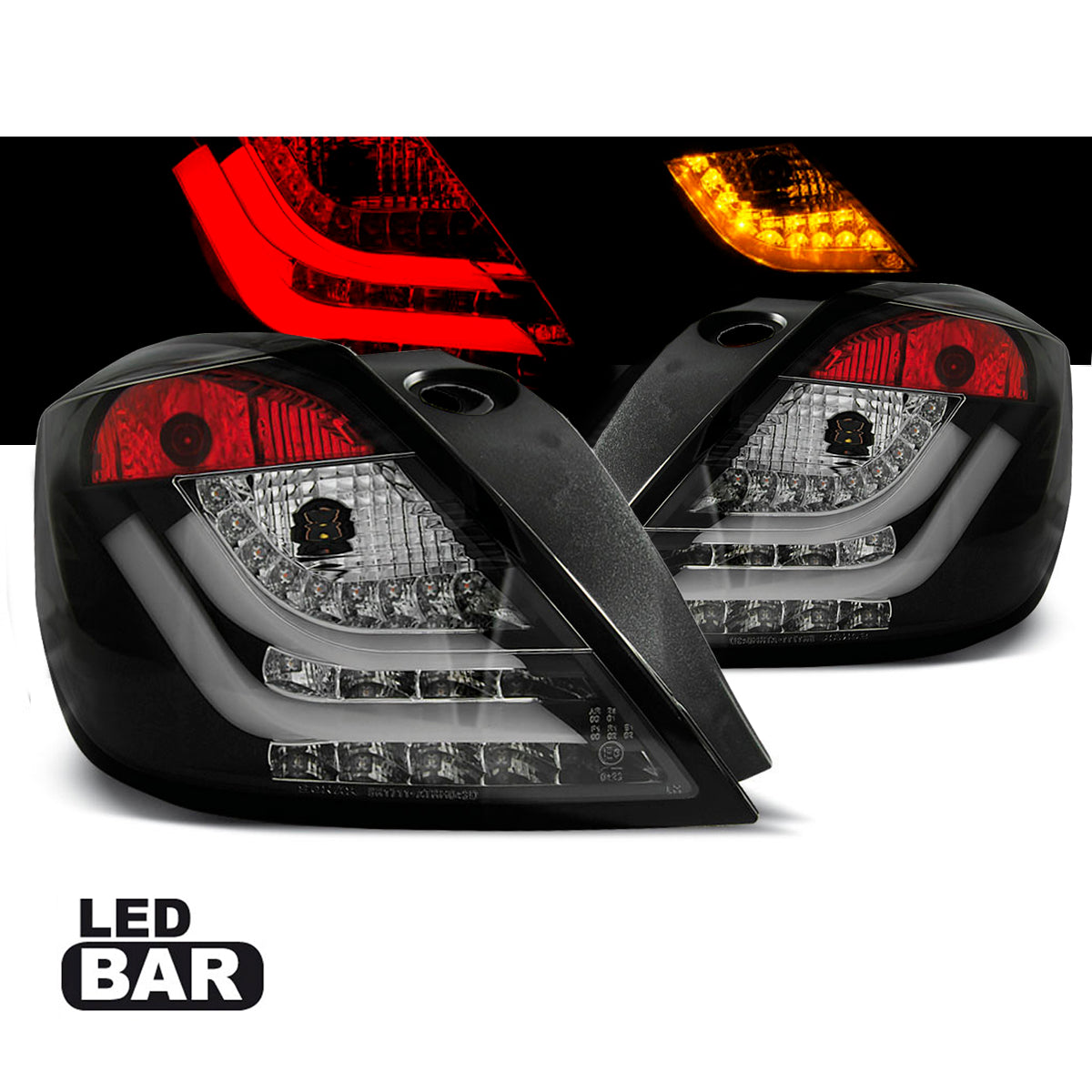 Rücklichter passend für Opel Astra H 03.04-09 3D Schwarz LED