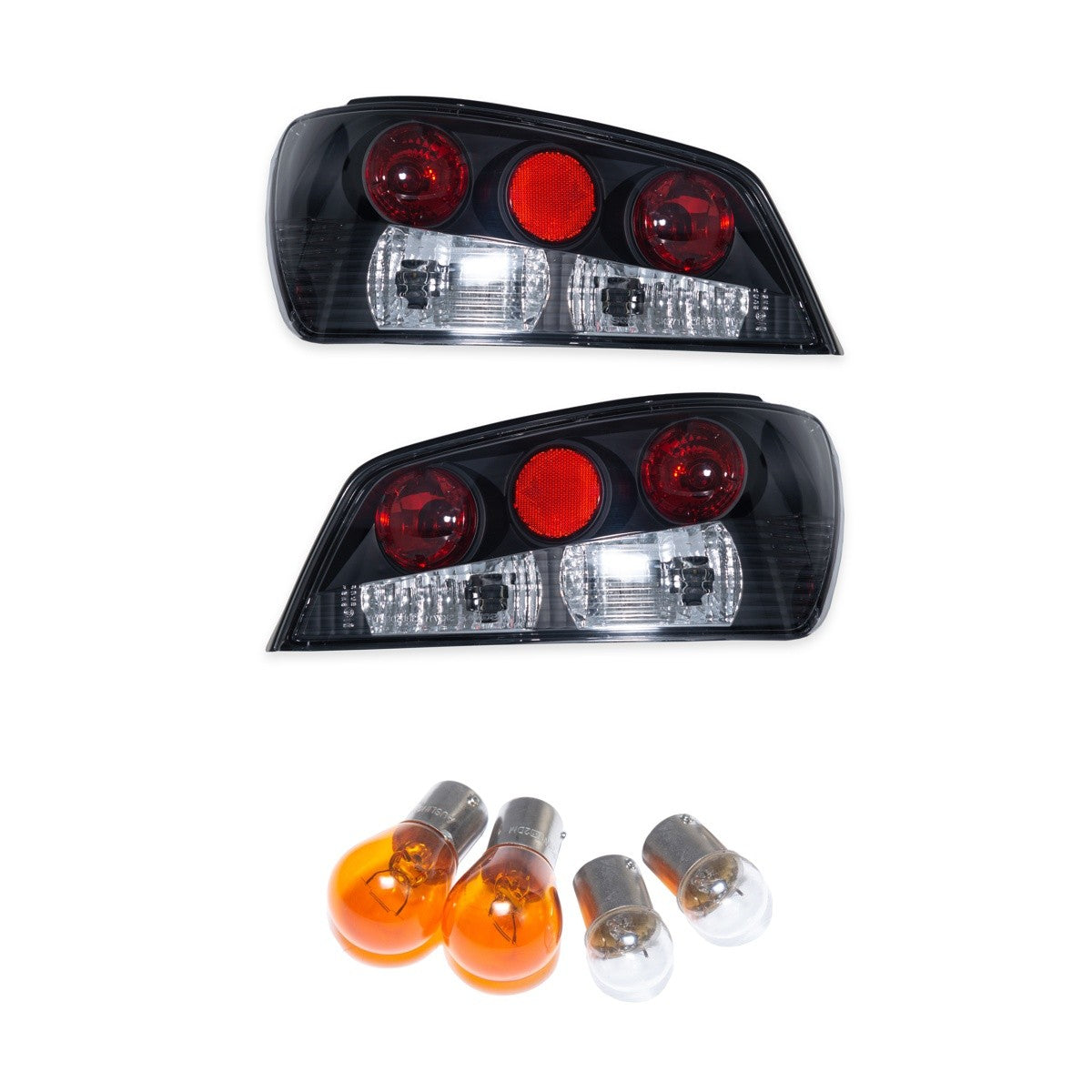 Schwarze Kristall Rücklichter passend für Peugeot 306 Hatchback 1997-2000
