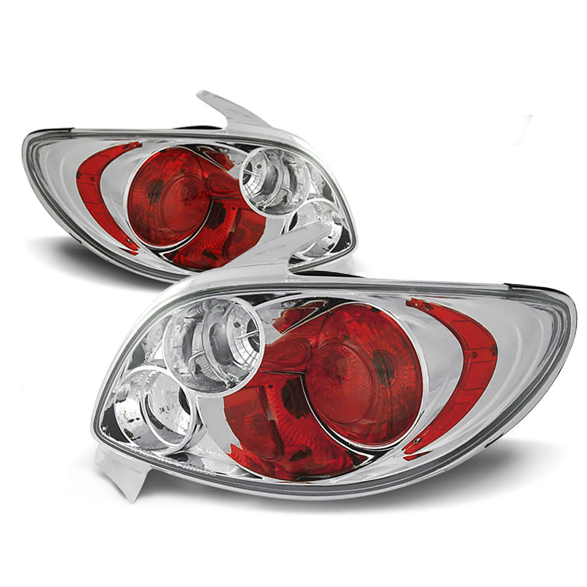 Rücklichter passend für Peugeot 206 10.98- Chrom