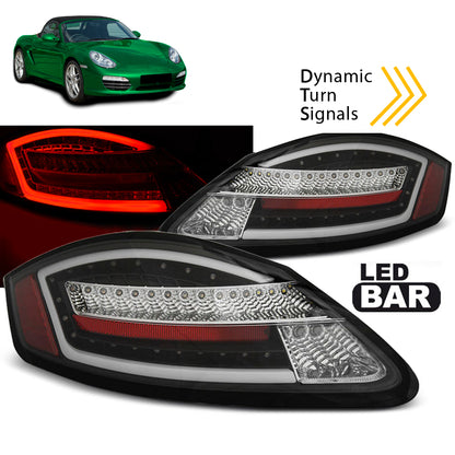 LED Rücklichter Schwarz SEQ passend für Porsche Boxster / Cayman 987 05-08