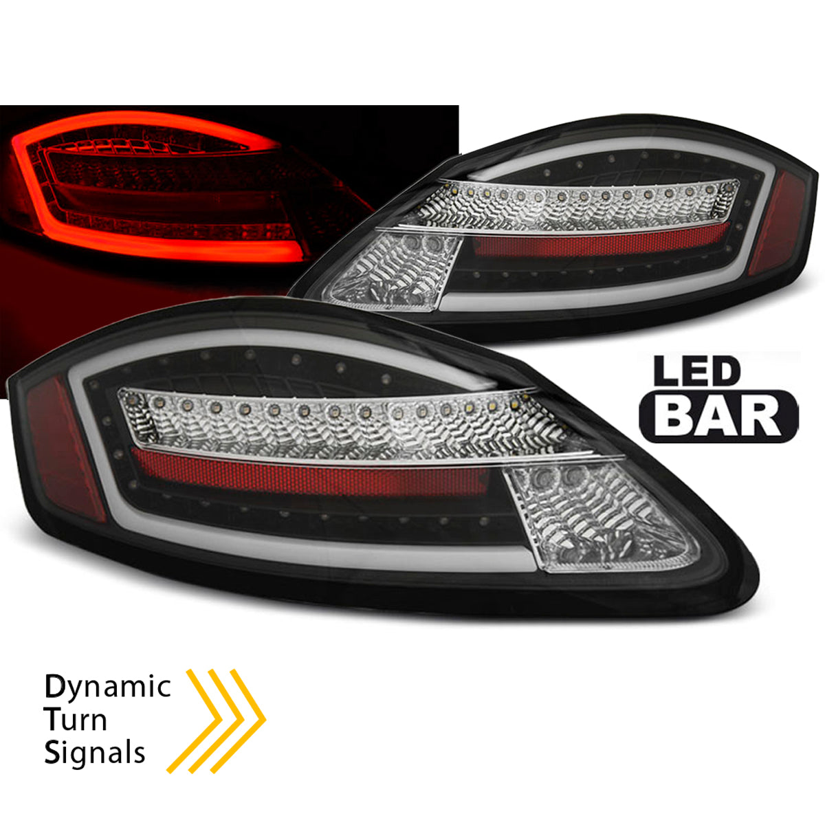 LED Rücklichter Schwarz SEQ passend für Porsche Boxster / Cayman 987 05-08