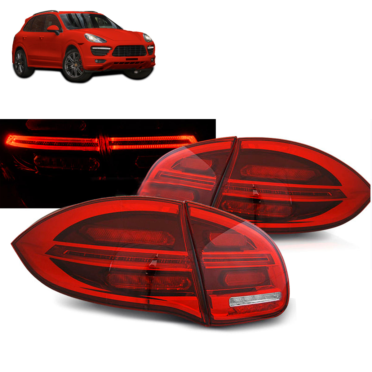 LED Rücklichter Rot Weiß passend für Porsche Cayenne 10-15