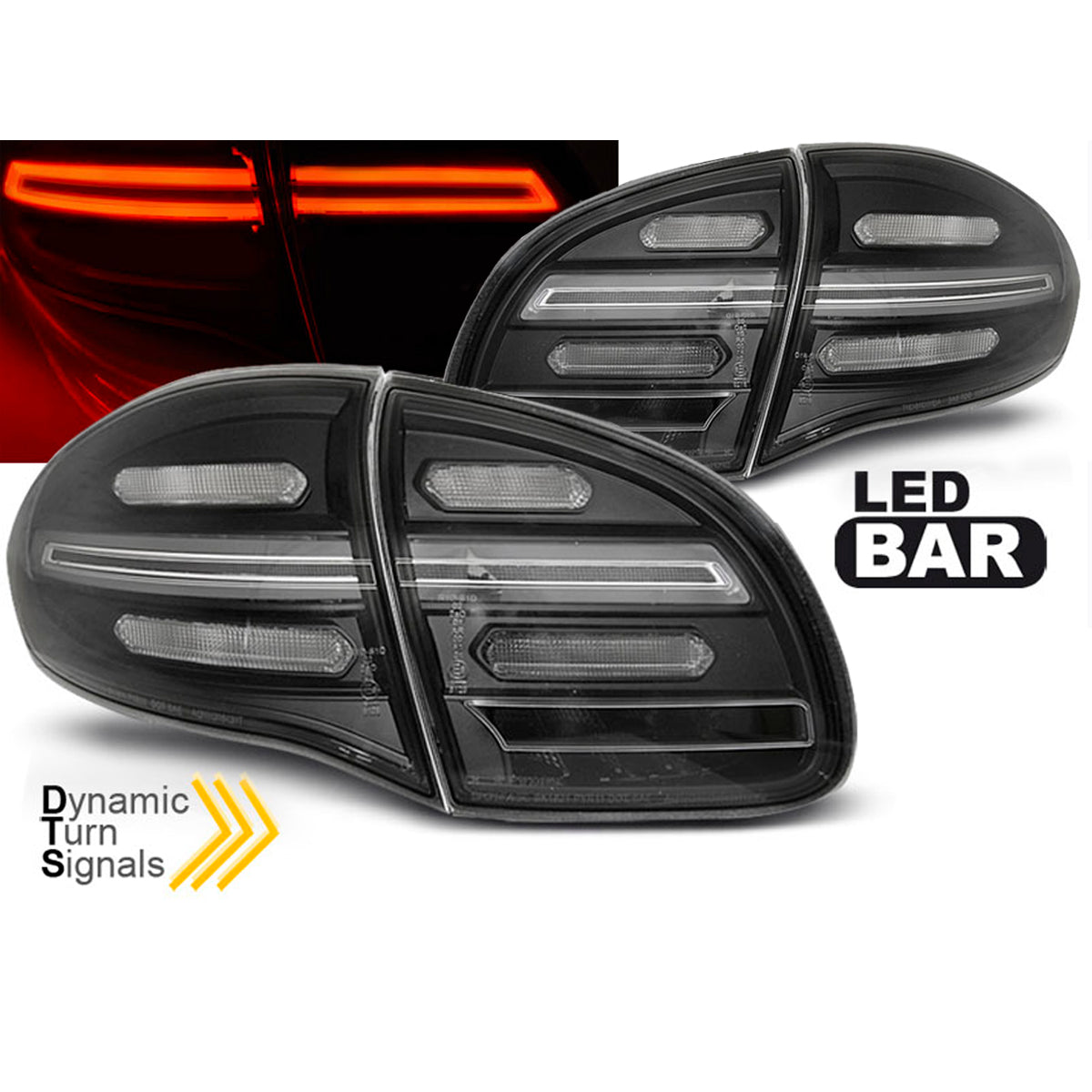 LED Bar Rücklichter Schwarz SEQ passend für Porsche Cayenne 10-15