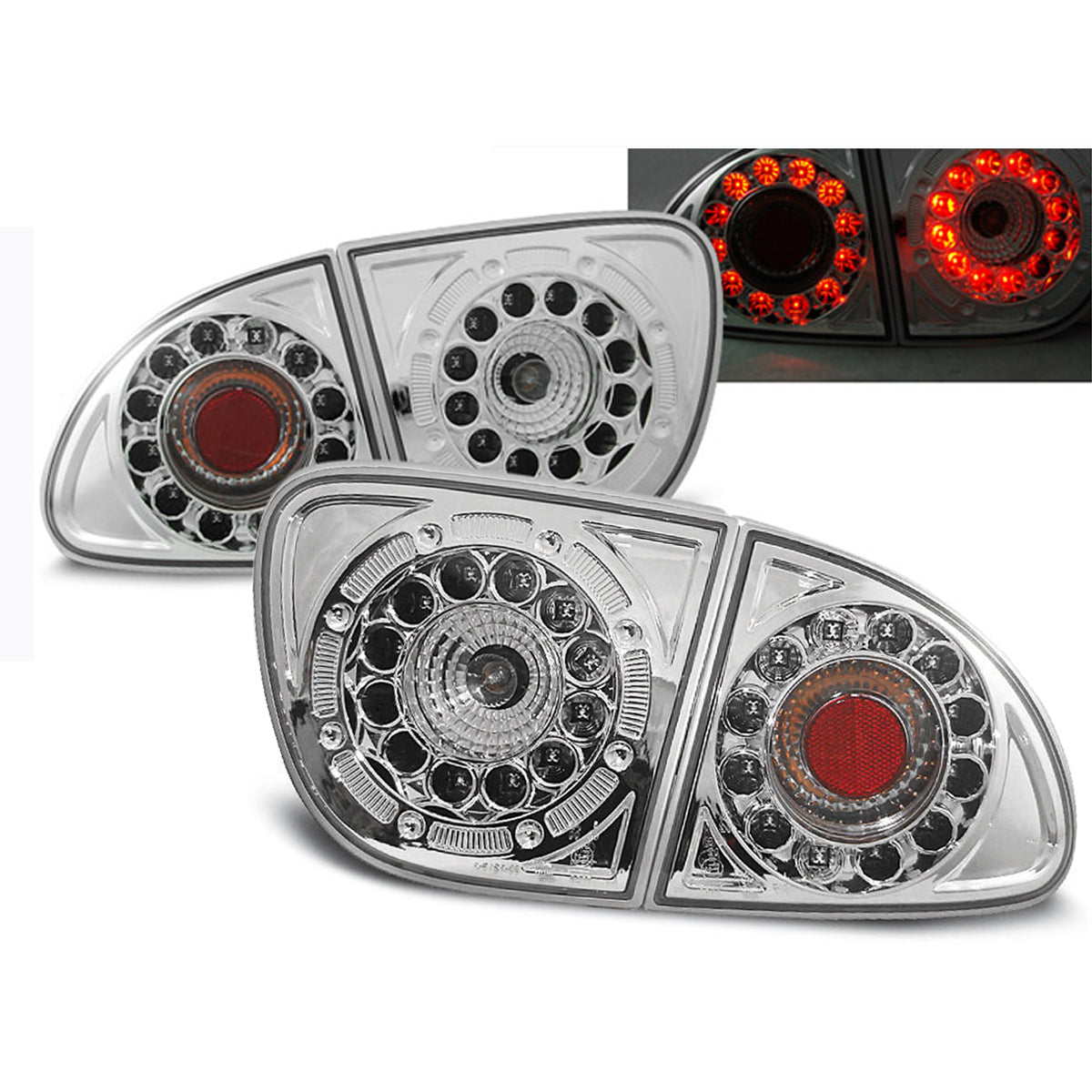 LED Rücklichter Chrom passend für Seat Leon 04.99-08.04