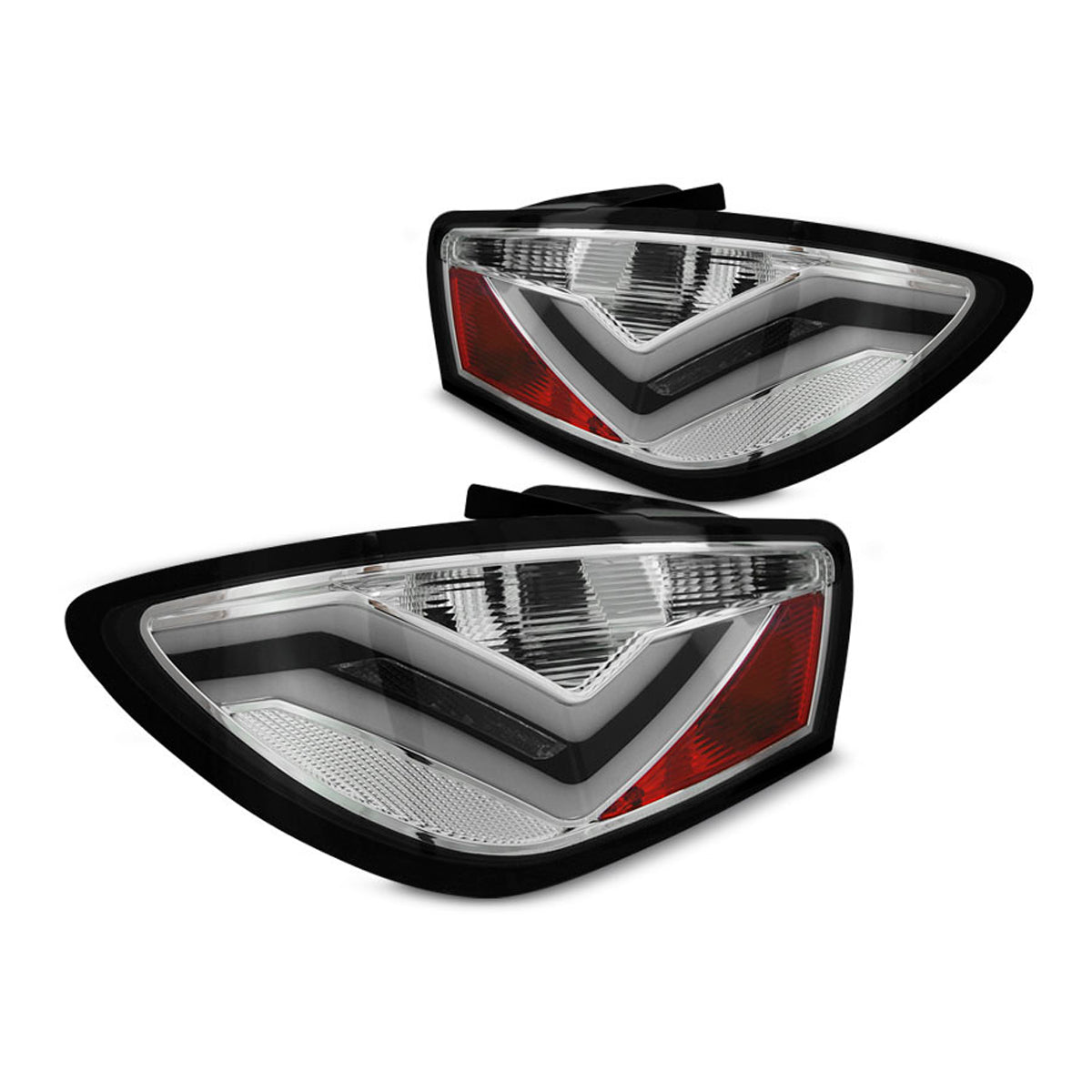 LED Leisten Rücklichter Chrom passend für Seat Ibiza 6J 3D 06.08-12