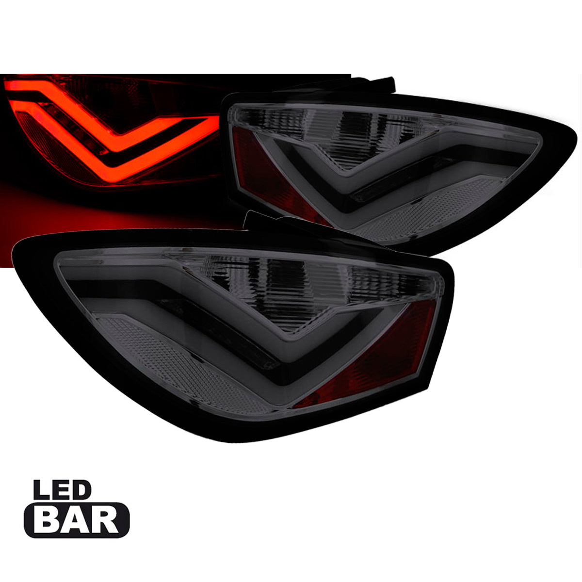 LED Leisten Rücklichter Rauch passend für Seat Ibiza 6J 3D 06.08-12