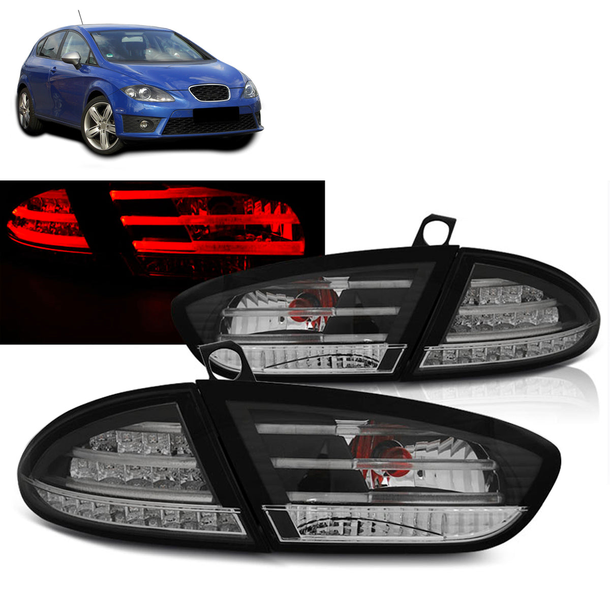 LED Rücklichter Schwarz passend für Seat Leon 03.09-12