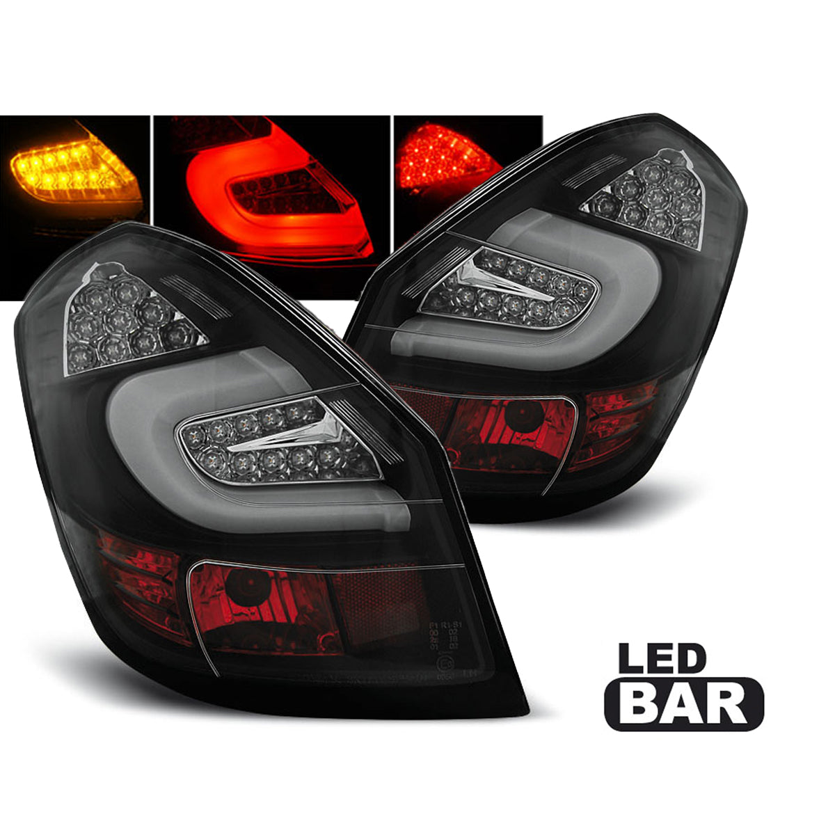 LED BAR Rücklichter Schwarz passend für Skoda Fabia II 07-06.14