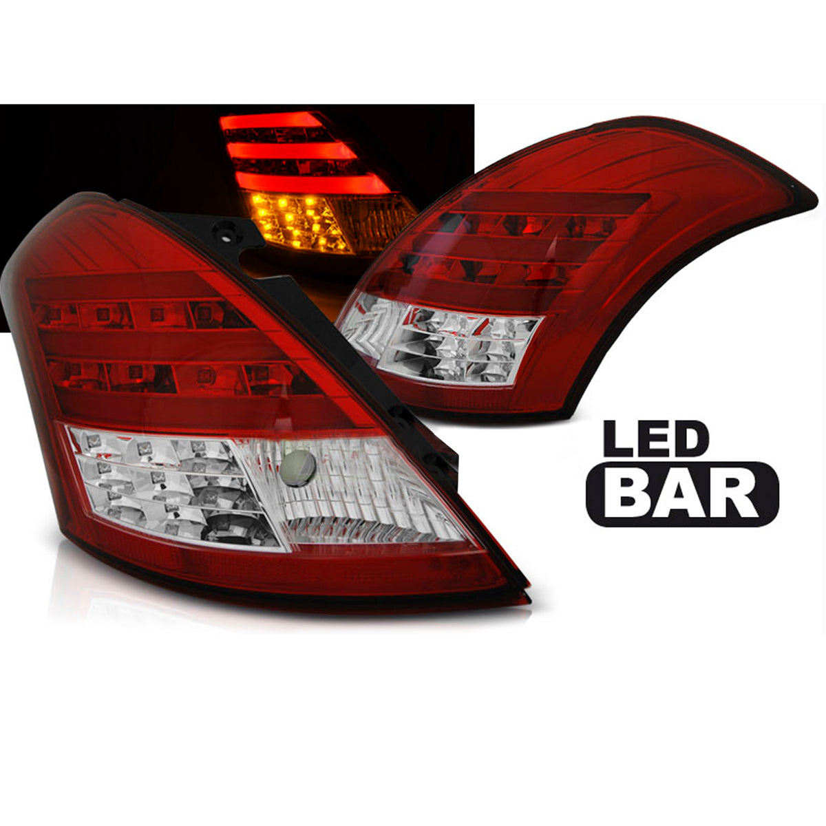 Rücklichter Suzuki Swift V 10- Rot Weiß LED Leiste